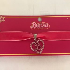 Barbie the Movie Pink Velvet Choker Necklace B Heart Valentines Day Style NWT